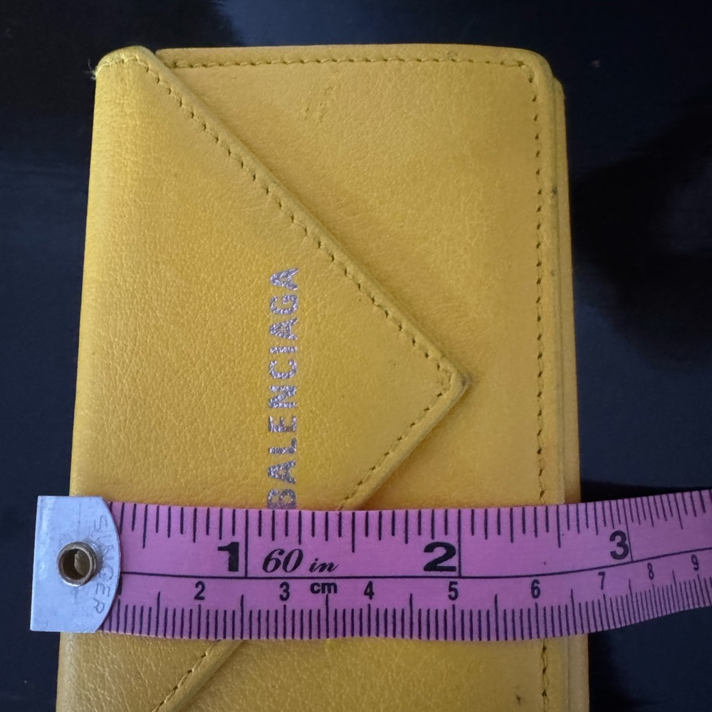 Balenciaga Mustard Yellow Leather Mini Wallet - Picture 12 of 12